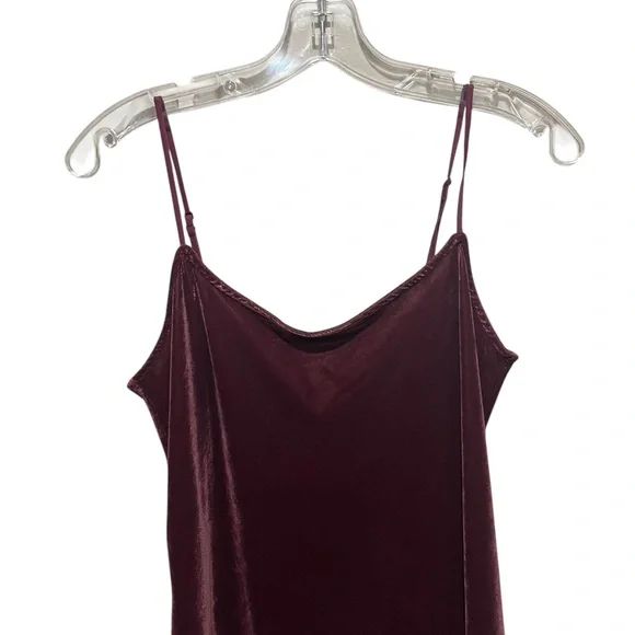 Gap Velvet Midi Cami Slip Dress Noir Red Size Small - Picture 5 of 9